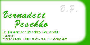 bernadett peschko business card